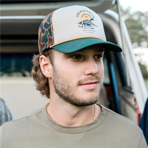 Mens camo foam trucker hat mesh snapback adjustable outdoor hunting fishing cap - Picture 5 of 8